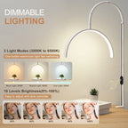 Half moon shaped LED table clip beauty lamp beauty salon nail and eye protection lamp suitable for beauty  makeup live streaming