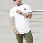 Gym Bodybuilding Workout Clothing Sportswear Mens Casual Short-sleeved Cotton Shirts Summer Fitness Breathable Slim Fit T-Shirts
