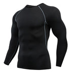 Gym Sports T-shirts for Men Long Sleeve Tights Boxing Sportswear Breathable Quick Dry Fitness Tops Male Outdoor Training Clothes
