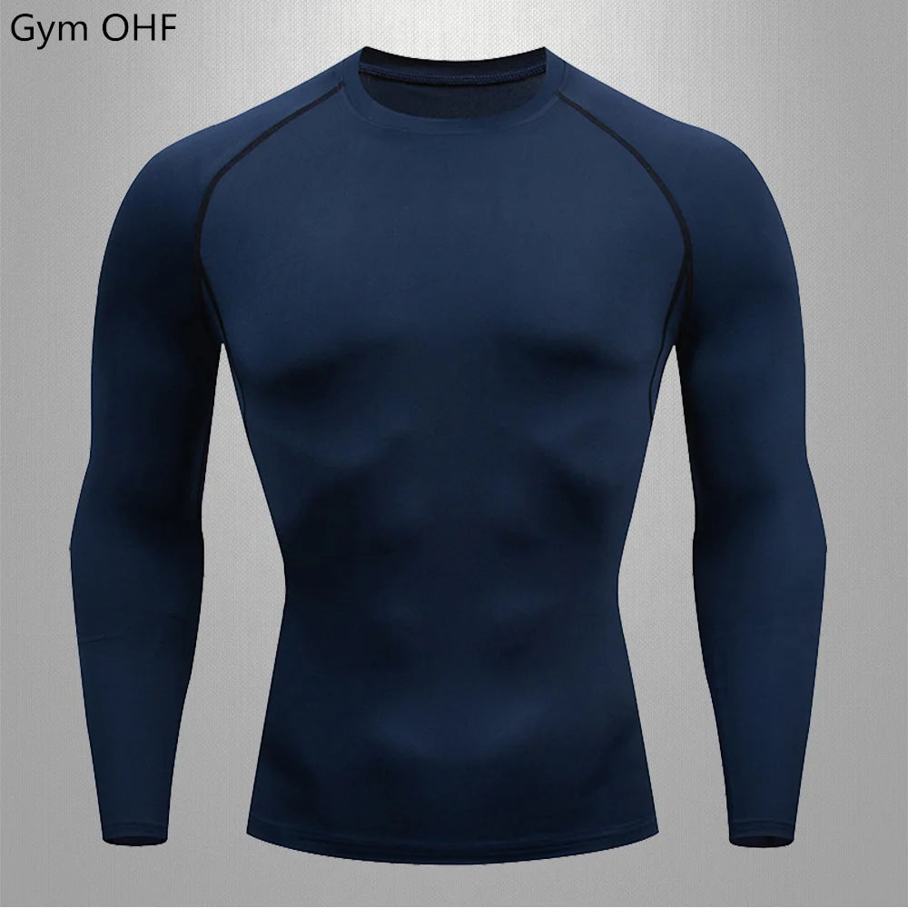 Gym Fitness T shirt Men's Short Sleeve Summer Boxing Jersey Legging Men Rashguard Compression Pants Quick Dry Tight T-shirts Men