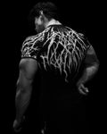 GYM T-shirt Men's Dark Gothic Print Muscle Tee High Elasticity And Quick Drying Exercise For Bodybuilding Training
