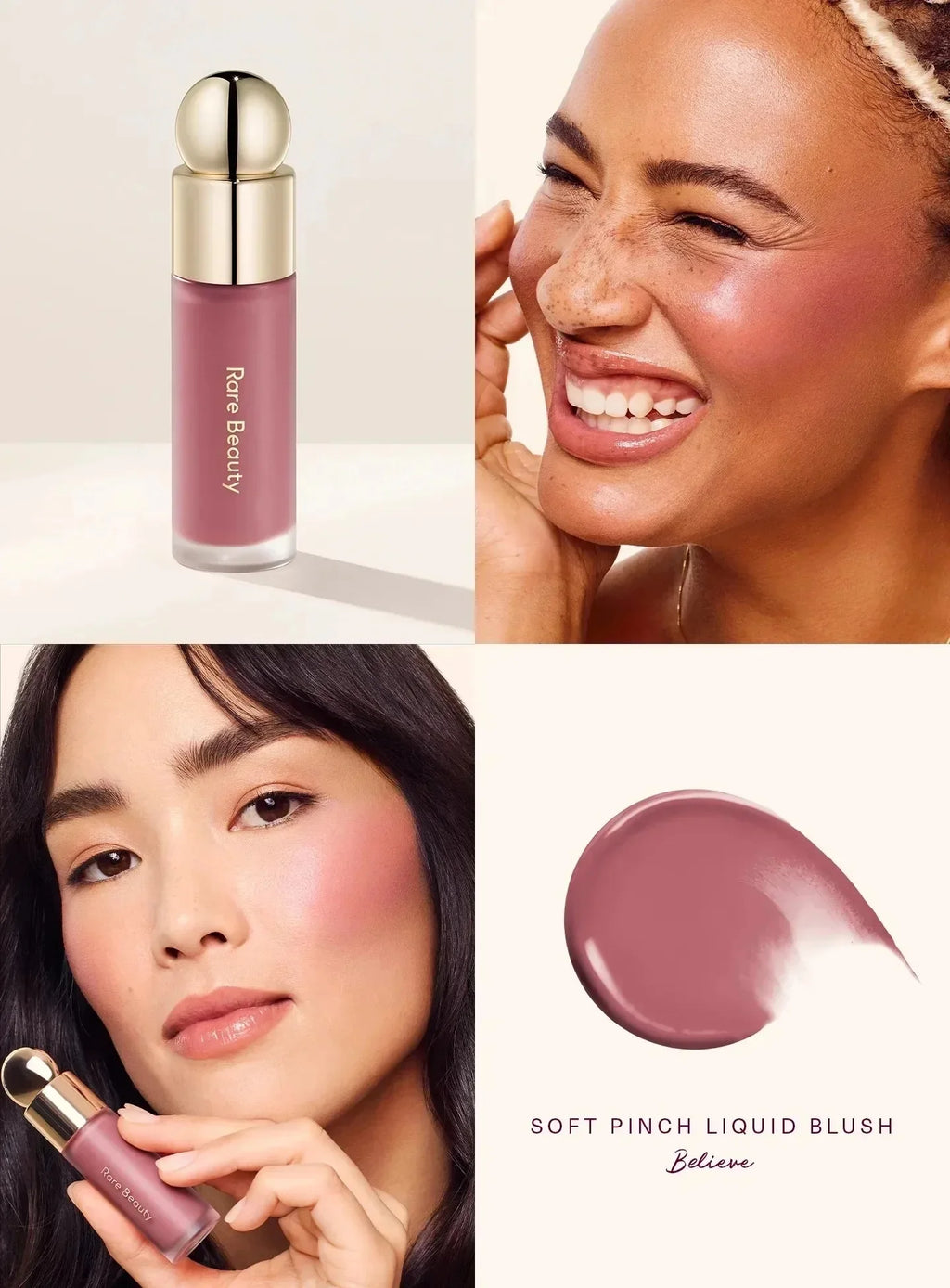 Rare Beauty Matte Long-Lasting Soft-Focus Blush Smooth Cream-to-Powder Blush Sweatproof Waterproof Liquid Blush Hydrating Makeup