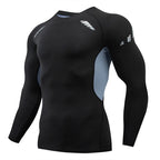 Gym Sports T-shirts for Men Long Sleeve Tights Boxing Sportswear Breathable Quick Dry Fitness Tops Male Outdoor Training Clothes