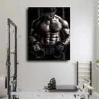 Gym Motivation Muscle Man with Tiger Bodybuilding Fitness Art Poster Canvas Painting Wall Print Picture for Home Gym Decor