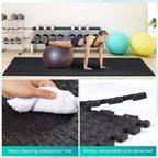 Gym Floor Mat for Home Workout Anti-Slip Rubber Exercise Mat with Interlocking Design, Durable Fitness Rug Weightlifting & Yoga