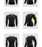 Gym Sports T-shirts for Men Long Sleeve Tights Boxing Sportswear Breathable Quick Dry Fitness Tops Male Outdoor Training Clothes