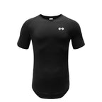 Gym Bodybuilding Workout Clothing Sportswear Mens Casual Short-sleeved Cotton Shirts Summer Fitness Breathable Slim Fit T-Shirts