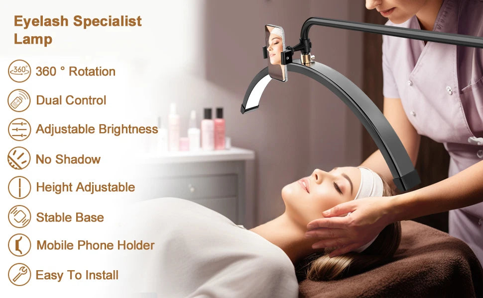130-181CM LED Beauty Light 40W Half Moon Floor Standing Dimmable Suitable For Beauty Salon Beauty Refill Makeup Lighting