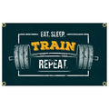 GYM Flag Message Signs Slogan Exercise Fitness Poster Advertise Logo Sport Outdoor Club Digital Printing Banner Brass Grommet
