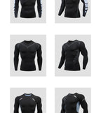Gym Sports T-shirts for Men Long Sleeve Tights Boxing Sportswear Breathable Quick Dry Fitness Tops Male Outdoor Training Clothes