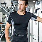 Gym Fitness T shirt Men's Short Sleeve Summer Boxing Jersey Legging Men Rashguard Compression Pants Quick Dry Tight T-shirts Men