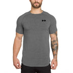 Gym Bodybuilding Workout Clothing Sportswear Mens Casual Short-sleeved Cotton Shirts Summer Fitness Breathable Slim Fit T-Shirts