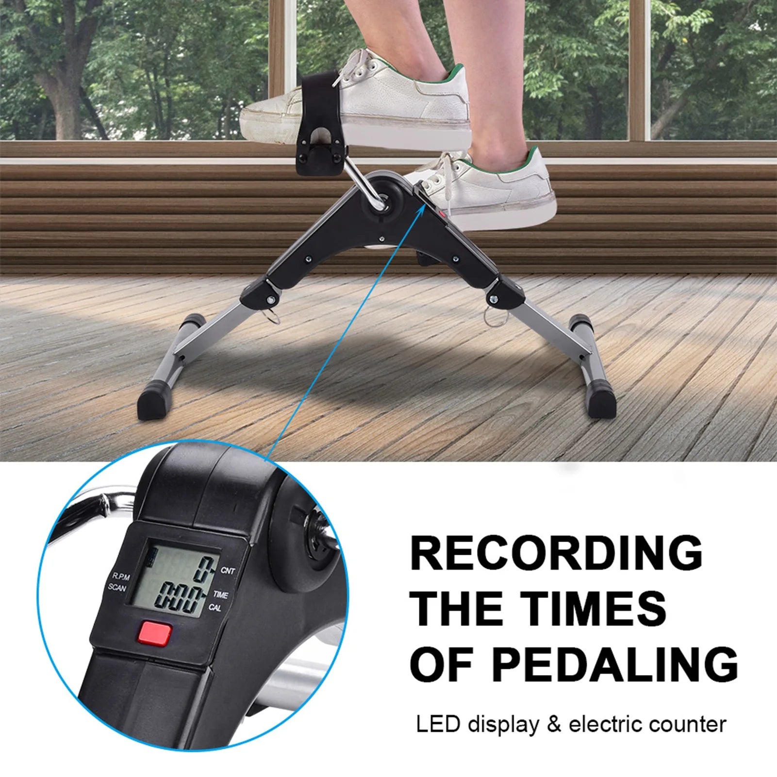 Cycling Trainer Exercise Cycling Gym Exercise Indoor Folding Cycling Trainer Cycle Pedal Fitness Exerciser Leg Workout