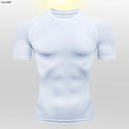 Gym Fitness T shirt Men's Short Sleeve Summer Boxing Jersey Legging Men Rashguard Compression Pants Quick Dry Tight T-shirts Men