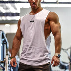 Gym Fitness Training Vests Cotton Breathable Side Slits Tank Tops Mens Bodybuilding Muscle Sleeveless Singlets Workout Shirts