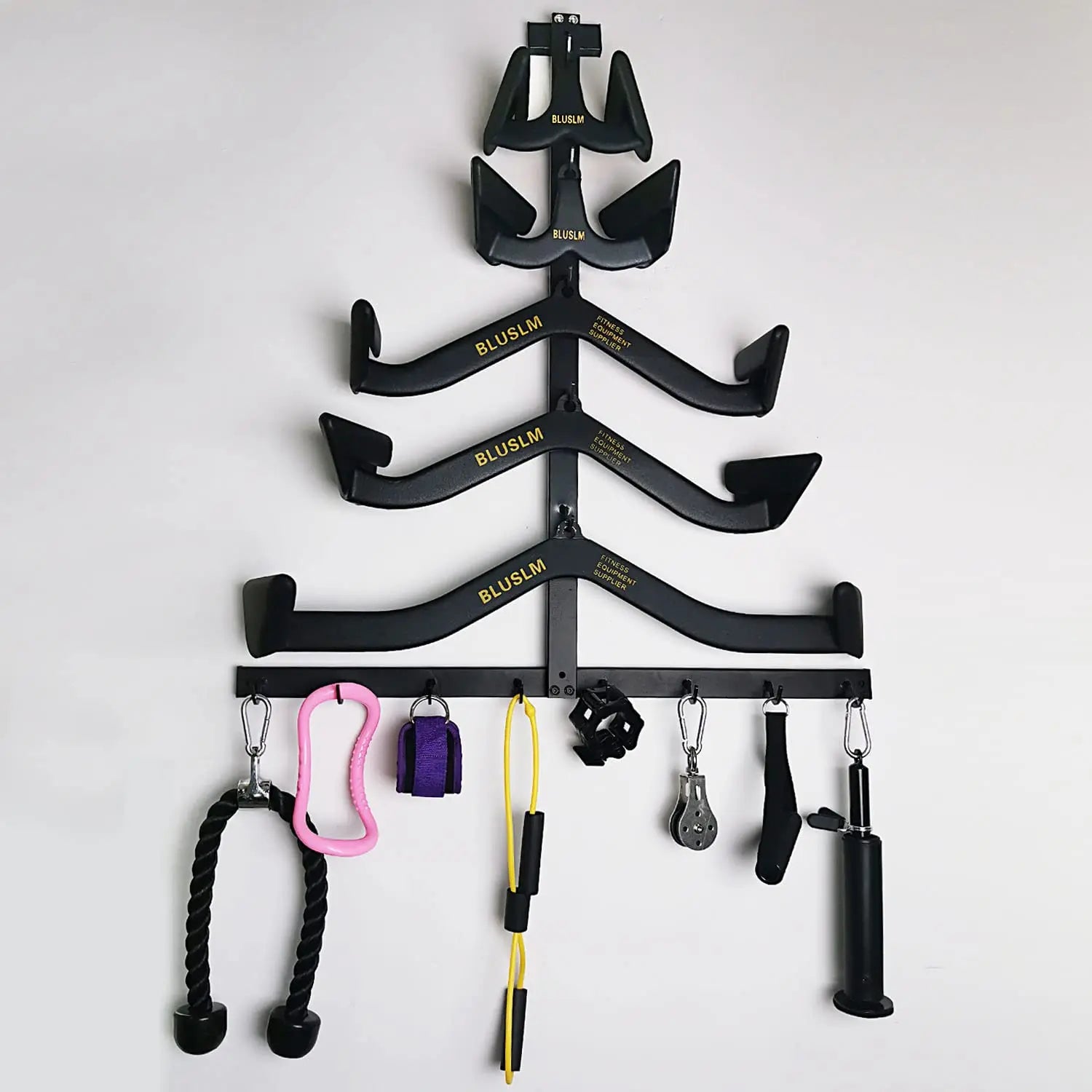 Gym Fitness LAT Pull Down Bar,Storage Rack,Heavy Duty,A-Frame Stand,Support Base for LAT Pulldown Attachments,LAT Bar