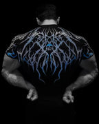 GYM T-shirt Men's Dark Gothic Print Muscle Tee High Elasticity And Quick Drying Exercise For Bodybuilding Training