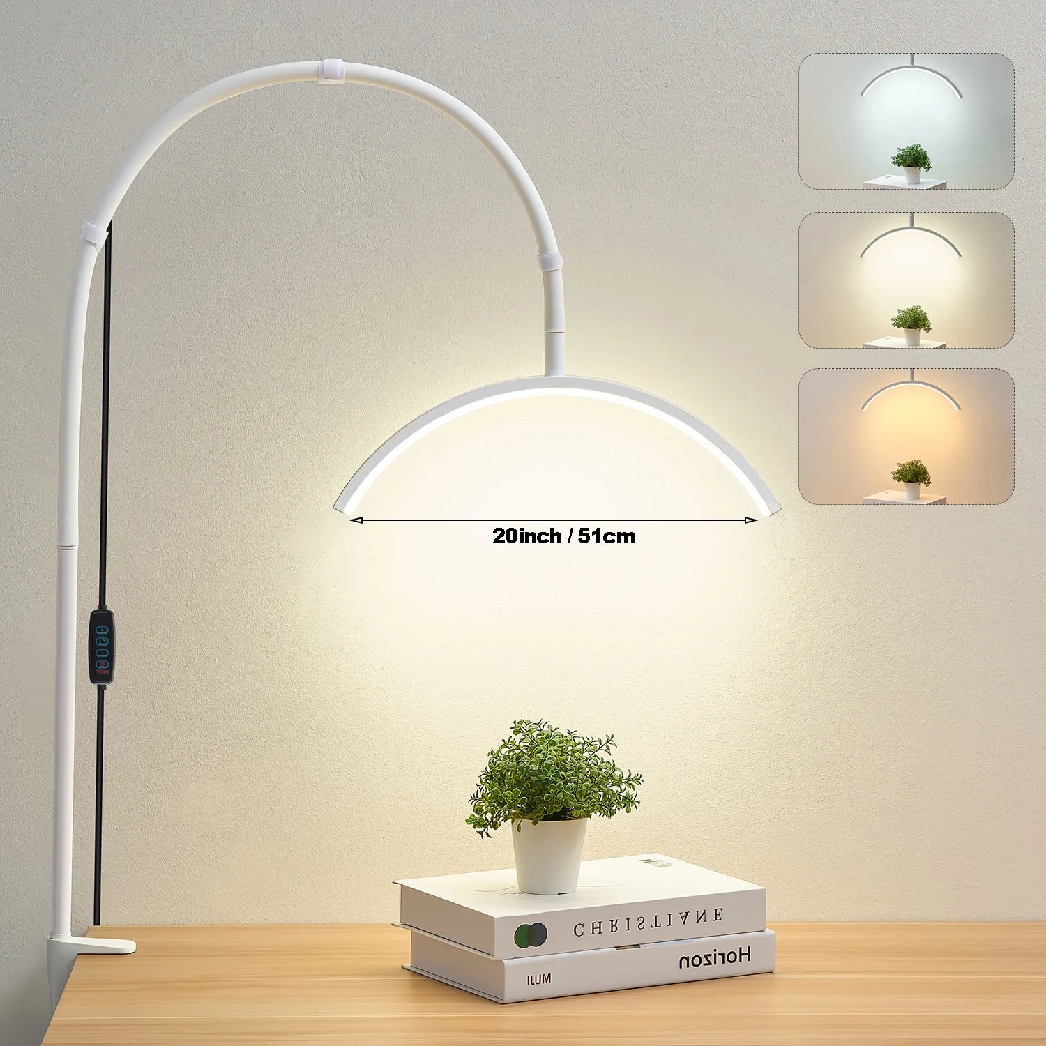 Half moon shaped LED table clip beauty lamp beauty salon nail and eye protection lamp suitable for beauty  makeup live streaming