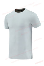 Gym Sport T Shirt Men Running Outdoor Workout Training Tees Round Neck Quick Dry Breathable Polyester Casual Short Sleeve