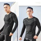 Gym Fitness T shirt Men's Short Sleeve Summer Boxing Jersey Legging Men Rashguard Compression Pants Quick Dry Tight T-shirts Men