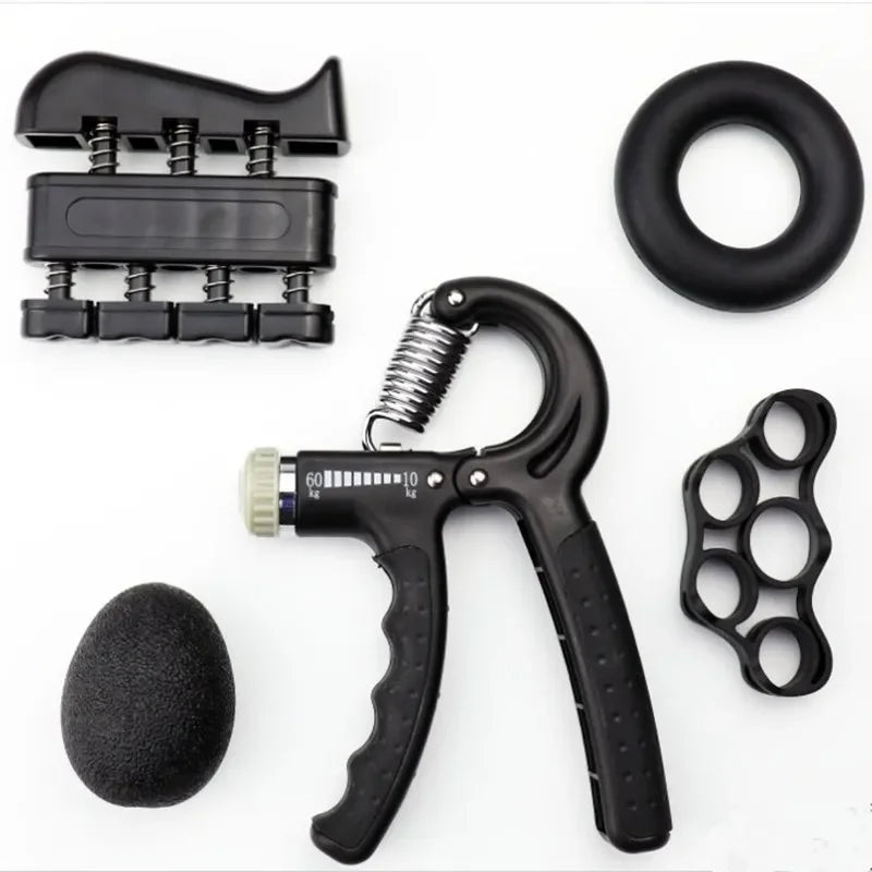 Gym Fitness Adjustable Count Hand Grip Set Finger Forearm Strength Muscle Recovery  Gripper Exerciser Trainer Ball Decompression