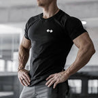 Gym Bodybuilding Workout Clothing Sportswear Mens Casual Short-sleeved Cotton Shirts Summer Fitness Breathable Slim Fit T-Shirts