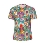 Gym T-Shirt For Man Retro Geometric 60S 70S T-Shirts Fashion Psychedelic Art Beach Tees O Neck Y2K Fun Design Tops Gift Idea