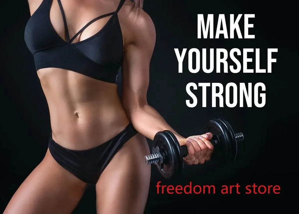Gym Motivation Muscle Man Bodybuilding Fitness Strength Barbell Art Poster Canvas Painting Wall Print Picture for Home Gym Decor