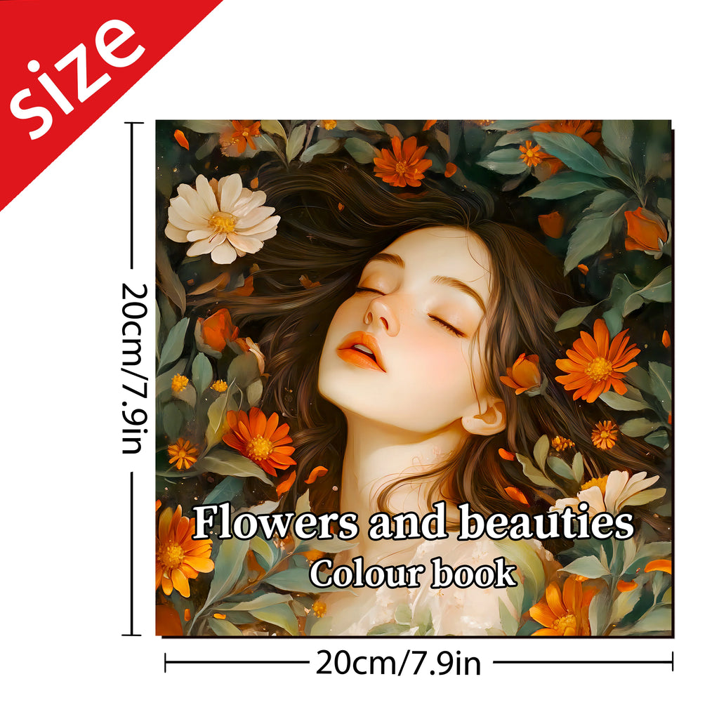 Adult Picture Book: Beautiful Women in Bloom for Makeup Practice with Detailed Portraits and Coloring Pencil Techniques