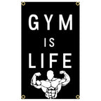GYM Flag Message Signs Slogan Exercise Fitness Poster Advertise Logo Sport Outdoor Club Digital Printing Banner Brass Grommet