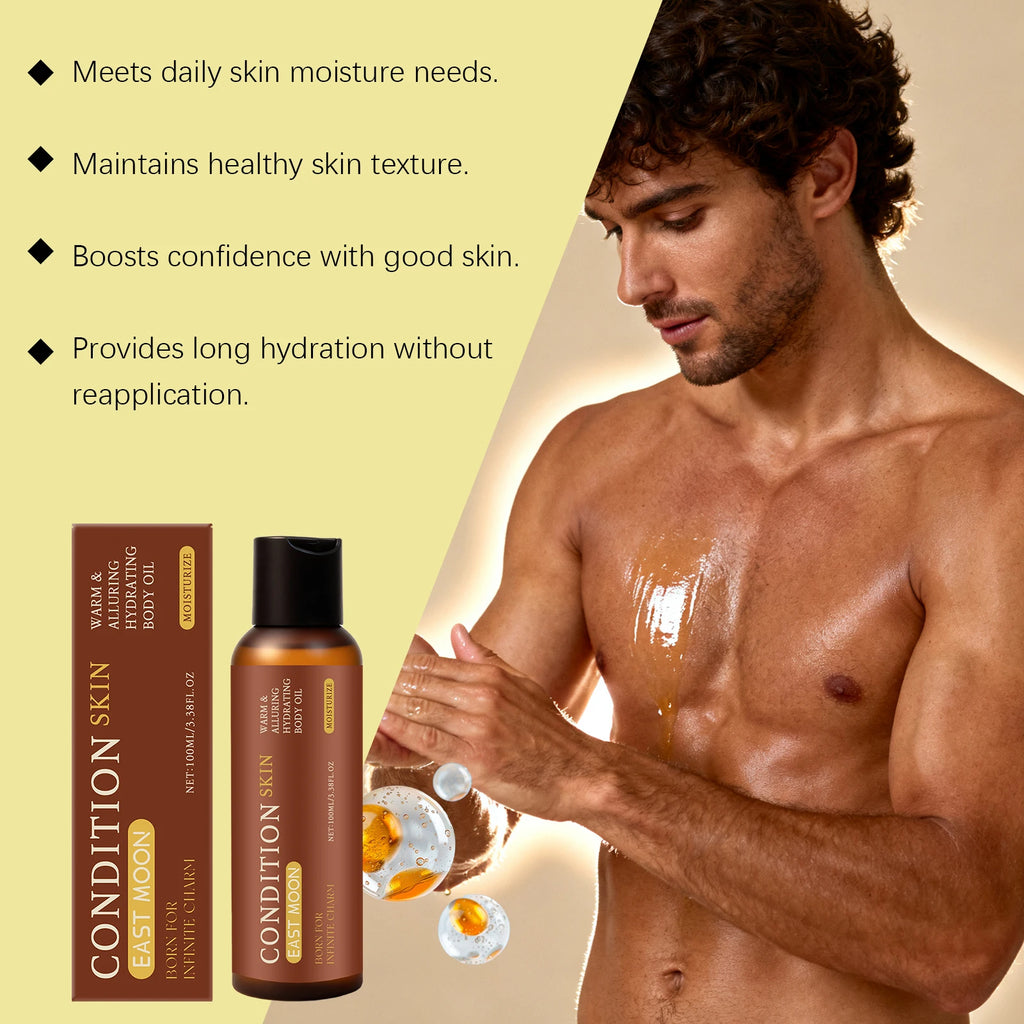 Men's Moisturizing Body Cream Reduce Dryness Nourishing Skin Anti Acne Long Lasting Hydrating Coconut Oil Body Oil for Men 100ml