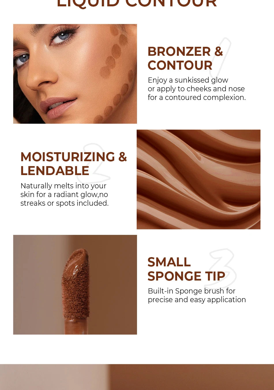 2025 Beauty Glazed 2 Color Liquid Contouring To Enhance The Facial Contour,Waterproof ,Matte,V-face Shaping Contour  Face Makeup