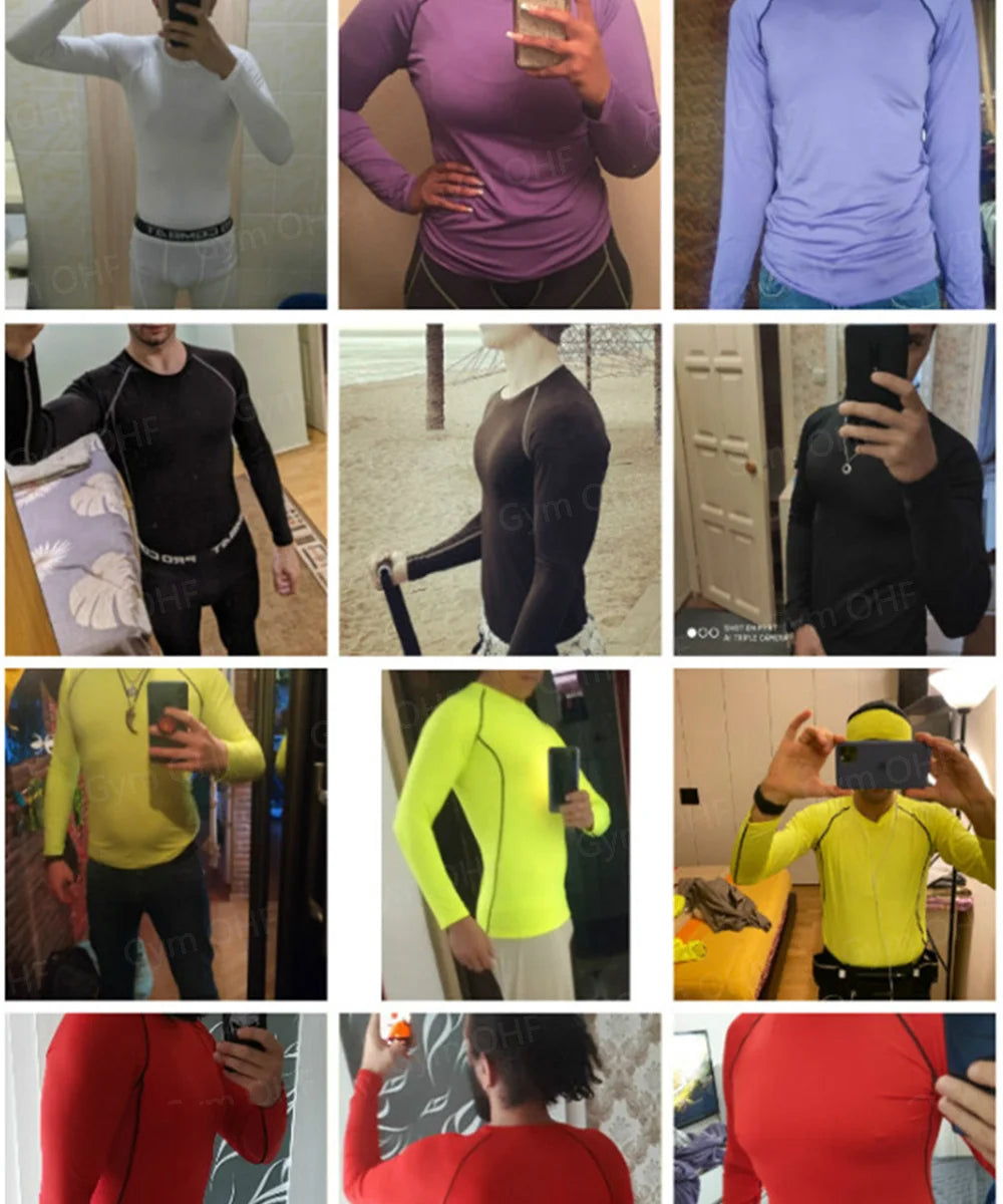 Gym Fitness T shirt Men's Short Sleeve Summer Boxing Jersey Legging Men Rashguard Compression Pants Quick Dry Tight T-shirts Men