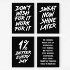 Gym Wall Art Poster Gym Inspirational Poster Home Gym Wall Decoration Gym Slogan Canvas Printing Decorative Painting Frameless