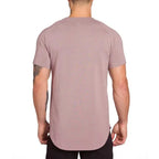 Gym Bodybuilding Workout Clothing Sportswear Mens Casual Short-sleeved Cotton Shirts Summer Fitness Breathable Slim Fit T-Shirts