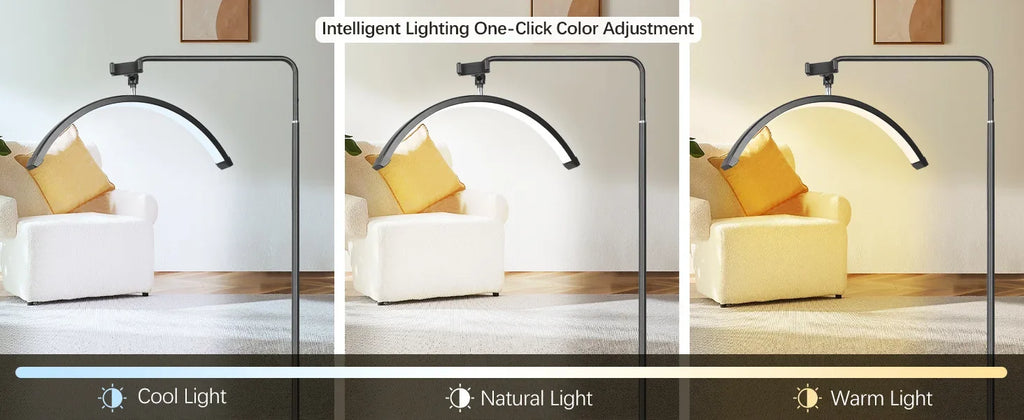 130-181CM LED Beauty Light 40W Half Moon Floor Standing Dimmable Suitable For Beauty Salon Beauty Refill Makeup Lighting