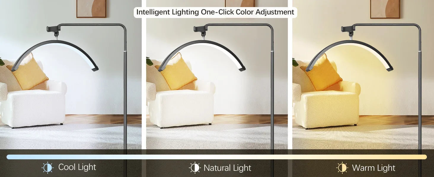 130-181CM LED Beauty Light 40W Half Moon Floor Standing Dimmable Suitable For Beauty Salon Beauty Refill Makeup Lighting
