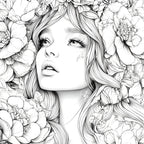 Adult Picture Book: Beautiful Women in Bloom for Makeup Practice with Detailed Portraits and Coloring Pencil Techniques