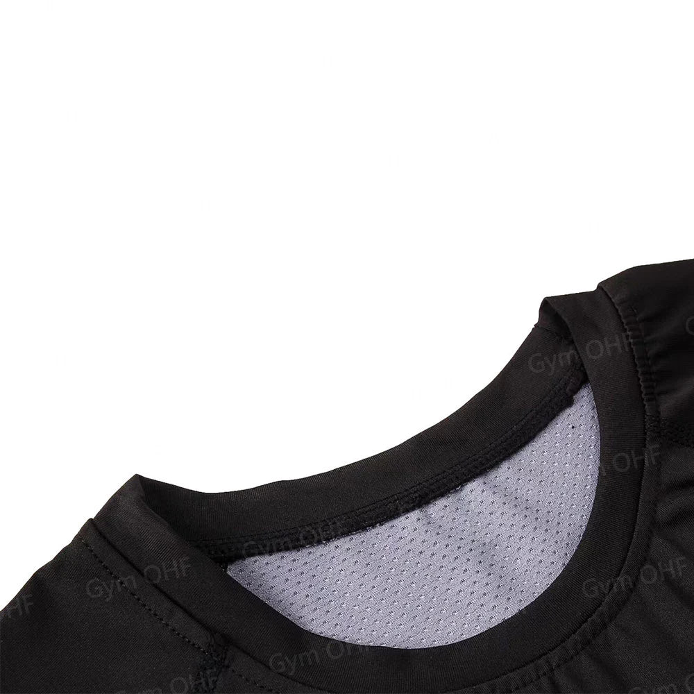 Gym Fitness T shirt Men's Short Sleeve Summer Boxing Jersey Legging Men Rashguard Compression Pants Quick Dry Tight T-shirts Men