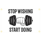 GYM Flag Message Signs Slogan Exercise Fitness Poster Advertise Logo Sport Outdoor Club Digital Printing Banner Brass Grommet