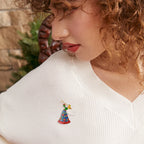 Beaut&Berry Elegant Enamel Speaker Angel Brooches for Women Character Pins Friends Party Gifts Banquet Jewellery Accessories