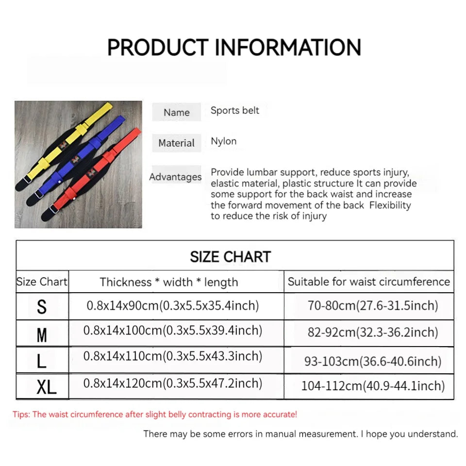 GOBYGO Weight Lifting Belts Gym Back Supports Gym Weights Cross Training Squatting And Pulling Exercise Waist Support Men Women