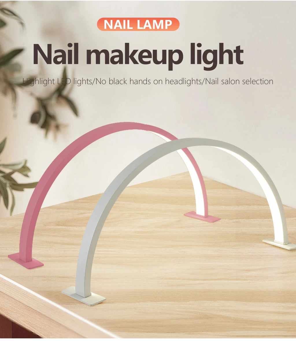 LED Nail Lamp Half Moon Beauty and Brightening Beauty Salon Desktop Lamp Eyelash Beauty Makeup Eye Care Nail Art Special Lights