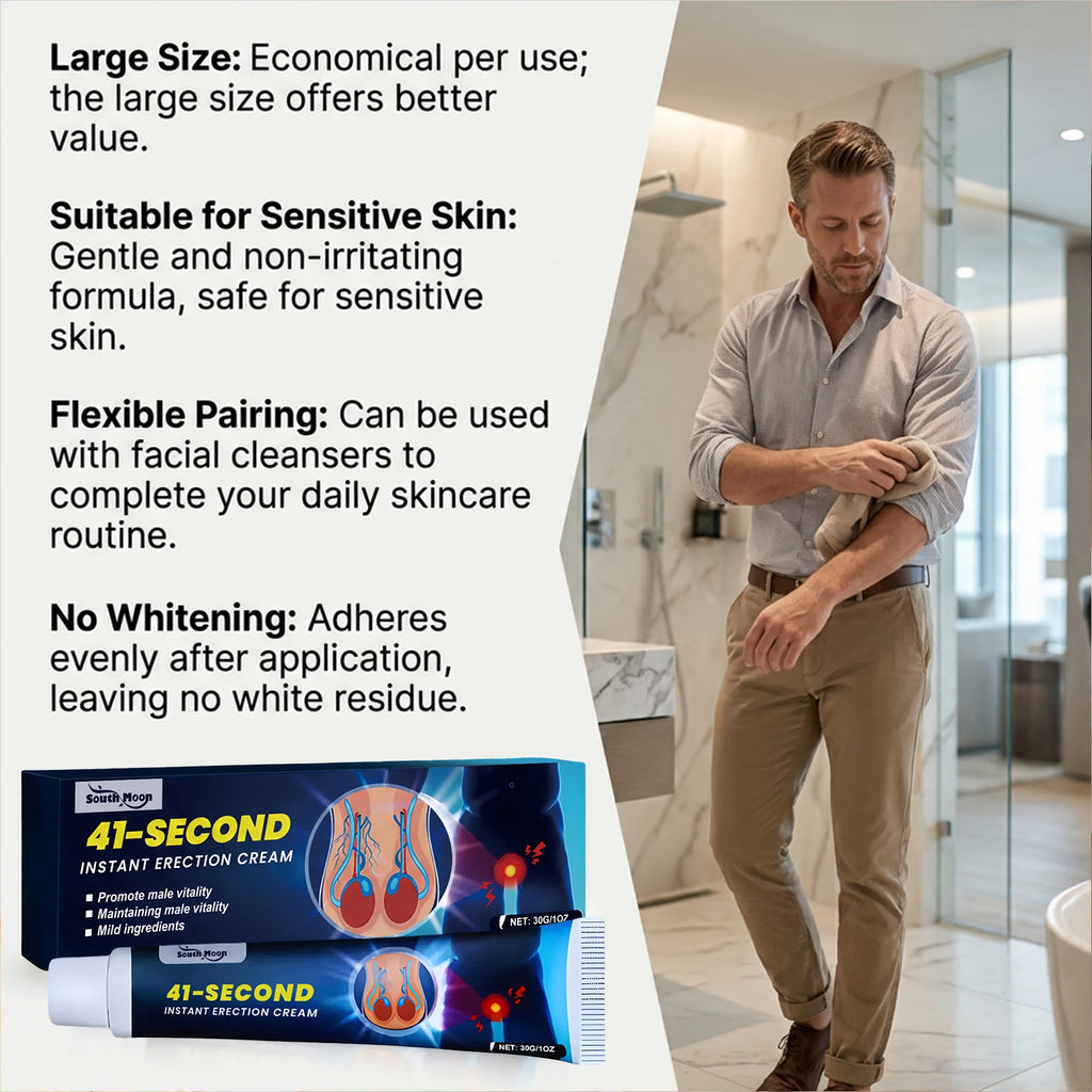 Men's Care Cream Gentle Ingredients for Comfortable Protection, Topical Cream for Men's Body Care