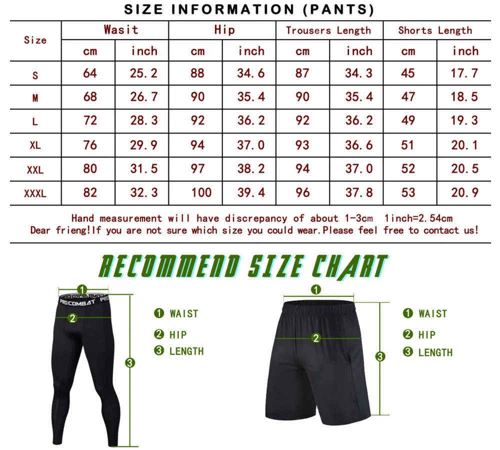 Gym Fitness T shirt Men's Short Sleeve Summer Boxing Jersey Legging Men Rashguard Compression Pants Quick Dry Tight T-shirts Men