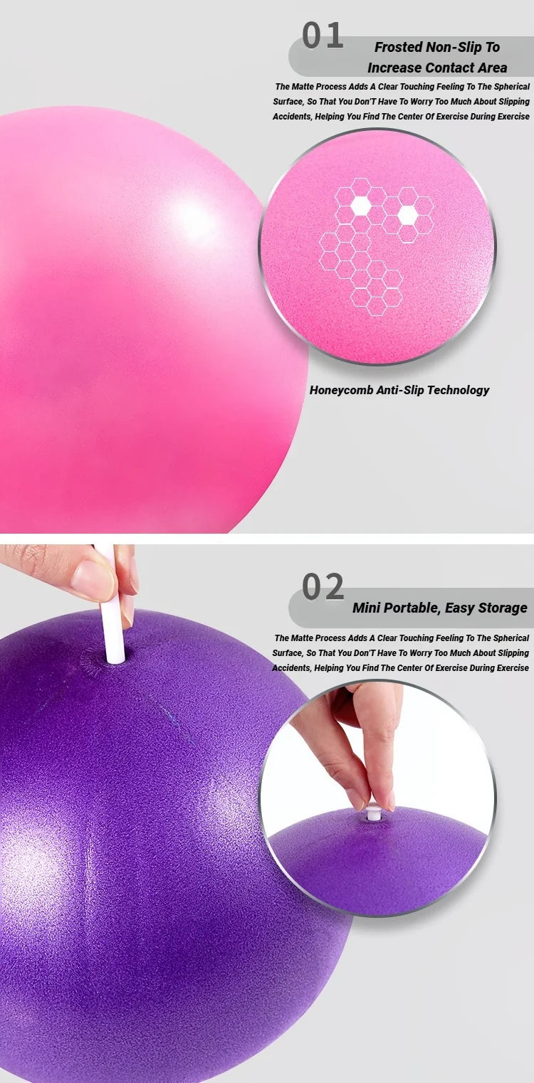 Yoga Pilates Explosion-Proof Ball Exercise Gymnastic Fitness Balance Gym Core Indoor Training Mini Balls Small Therapy Improves