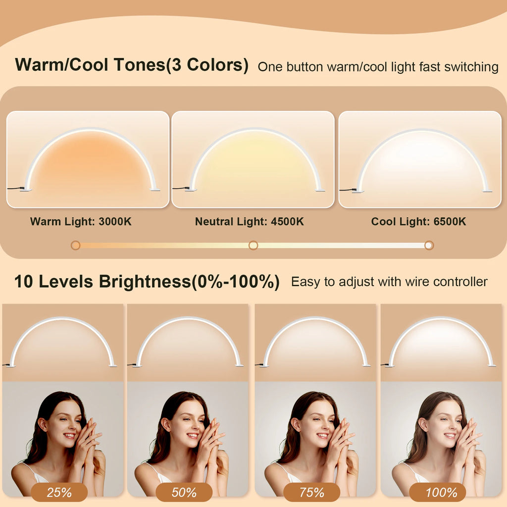 LED half moon beauty and brightening beauty salon desktop cleaning eyelash beauty makeup eye care nail art special light
