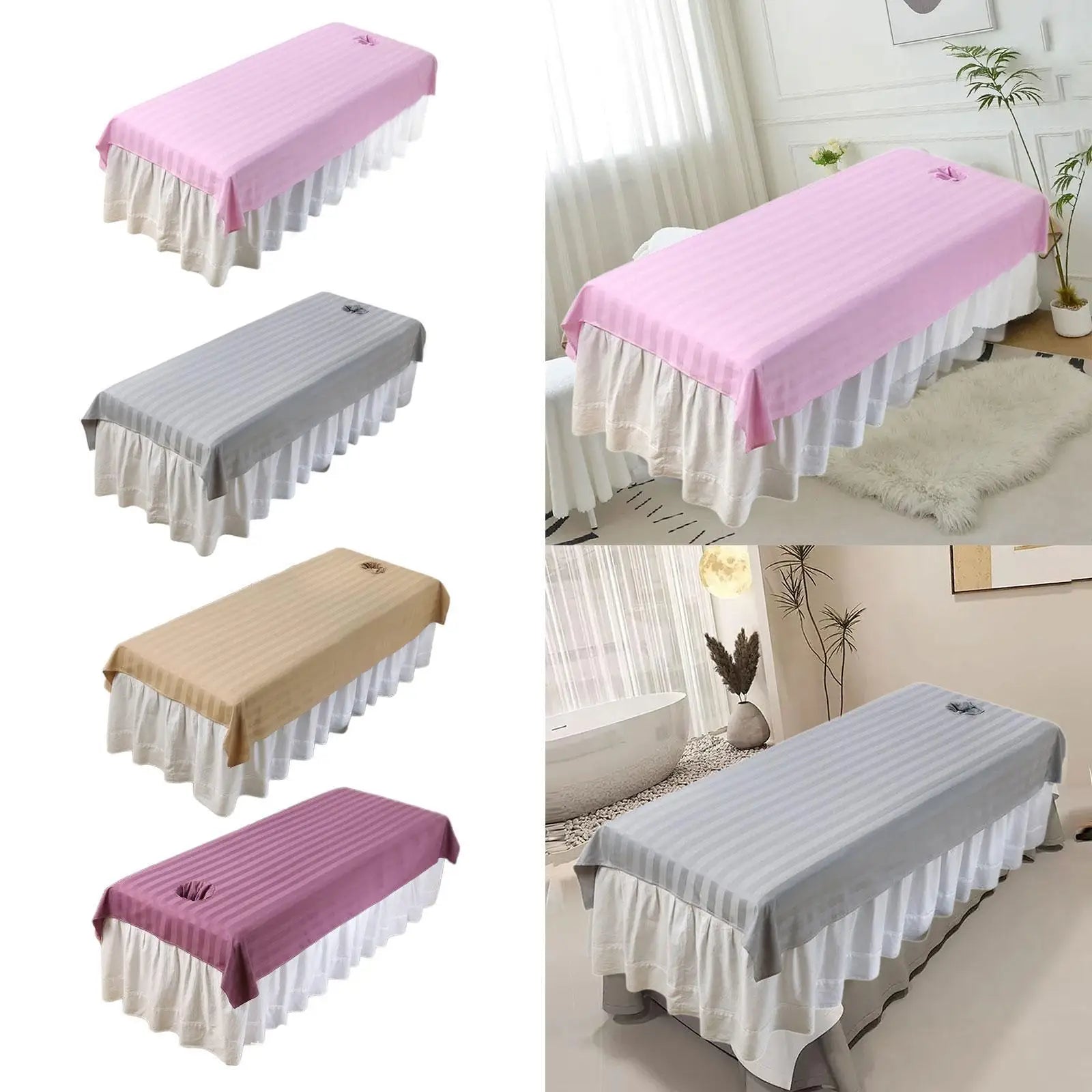Salon Sheet Comfortable Reusable Beauty Supplies Protector Beauty Bed Cover with Face Hole for Salon Beauty Hotel Indoor SPA