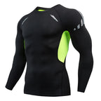 Gym Sports T-shirts for Men Long Sleeve Tights Boxing Sportswear Breathable Quick Dry Fitness Tops Male Outdoor Training Clothes