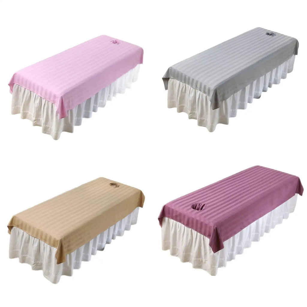 Salon Sheet Comfortable Reusable Beauty Supplies Protector Beauty Bed Cover with Face Hole for Salon Beauty Hotel Indoor SPA